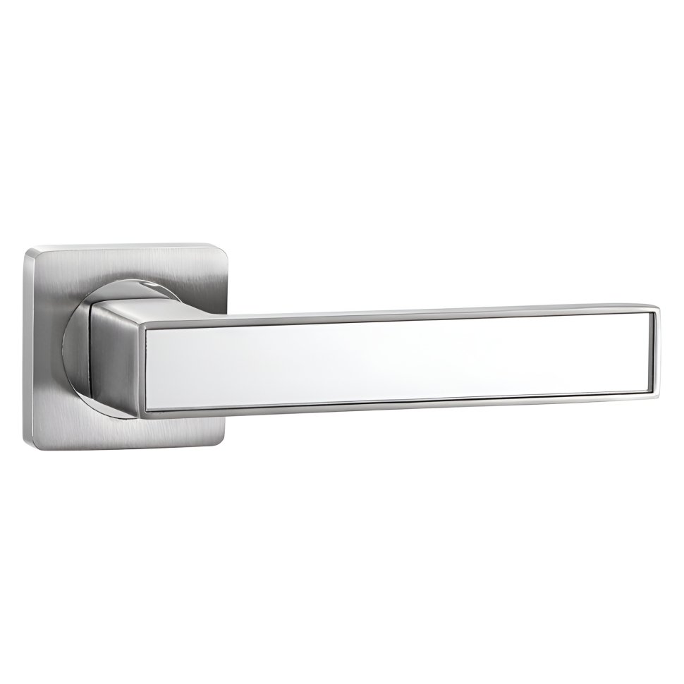 Ручки дверные алюминиевые V52D AL (матовый никель/зеркальный)