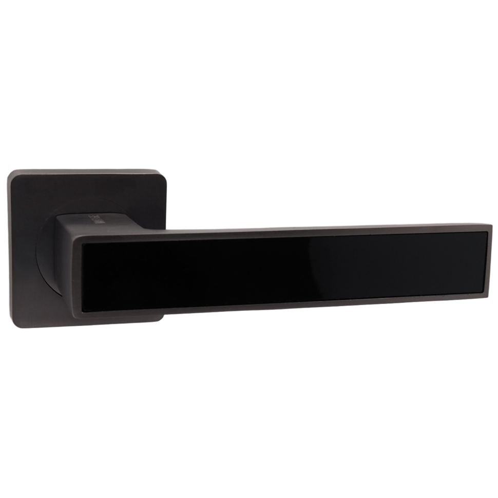 Ручки дверные алюминиевые  V52GR/BL-2 AL (графит/черный глянец)