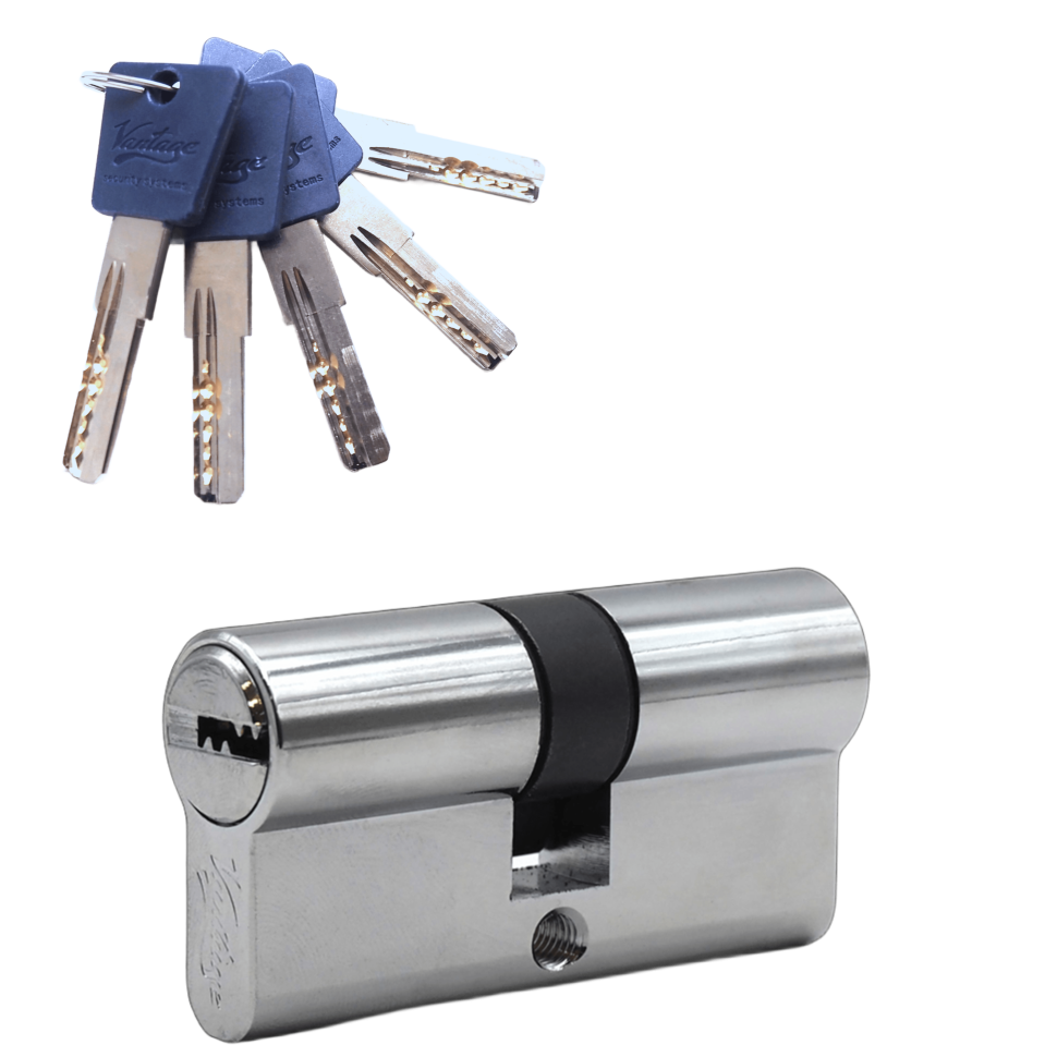 Механизм цилиндровый  P60 (30х30) CP 5 ключей ( хром)