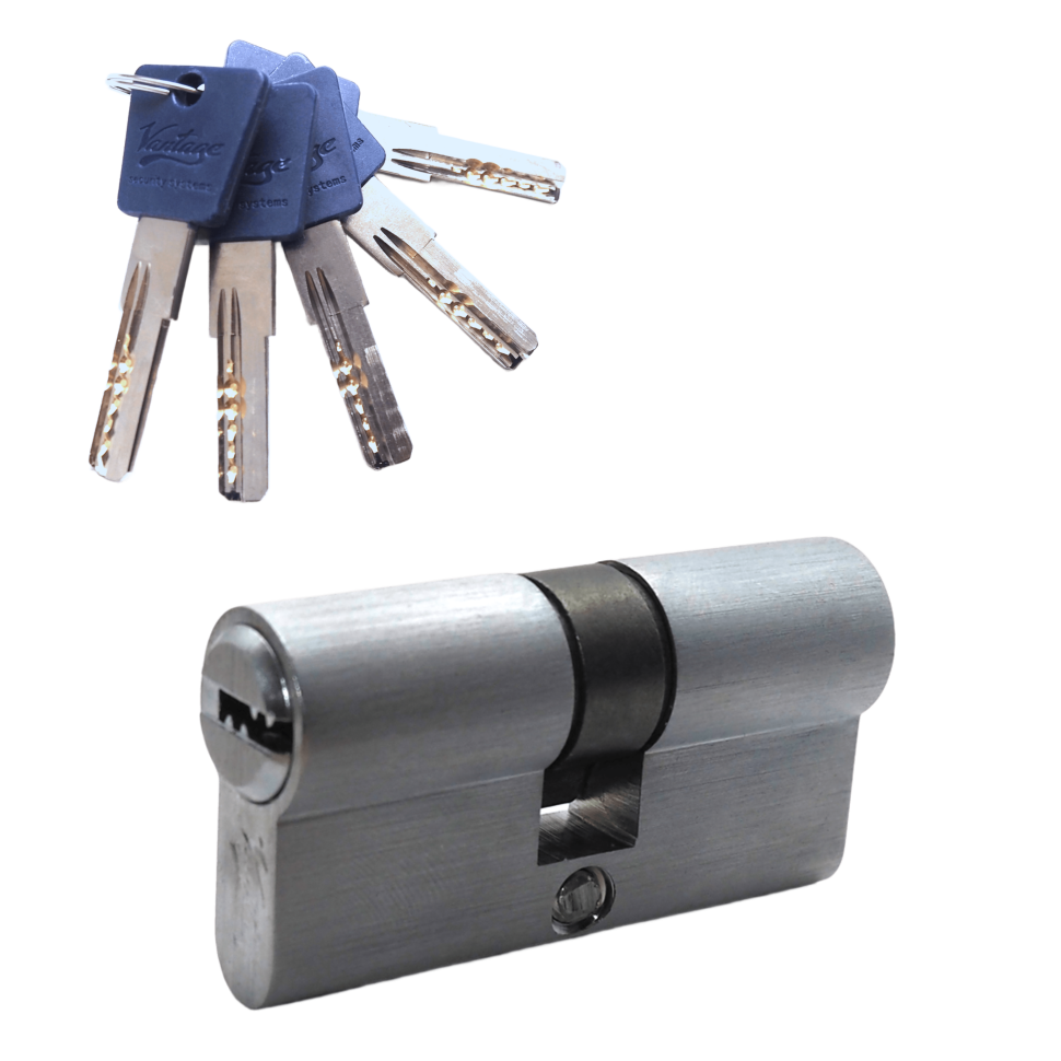 Механизм цилиндровый  P60 (30х30) SC 5 ключей (мат. хром)