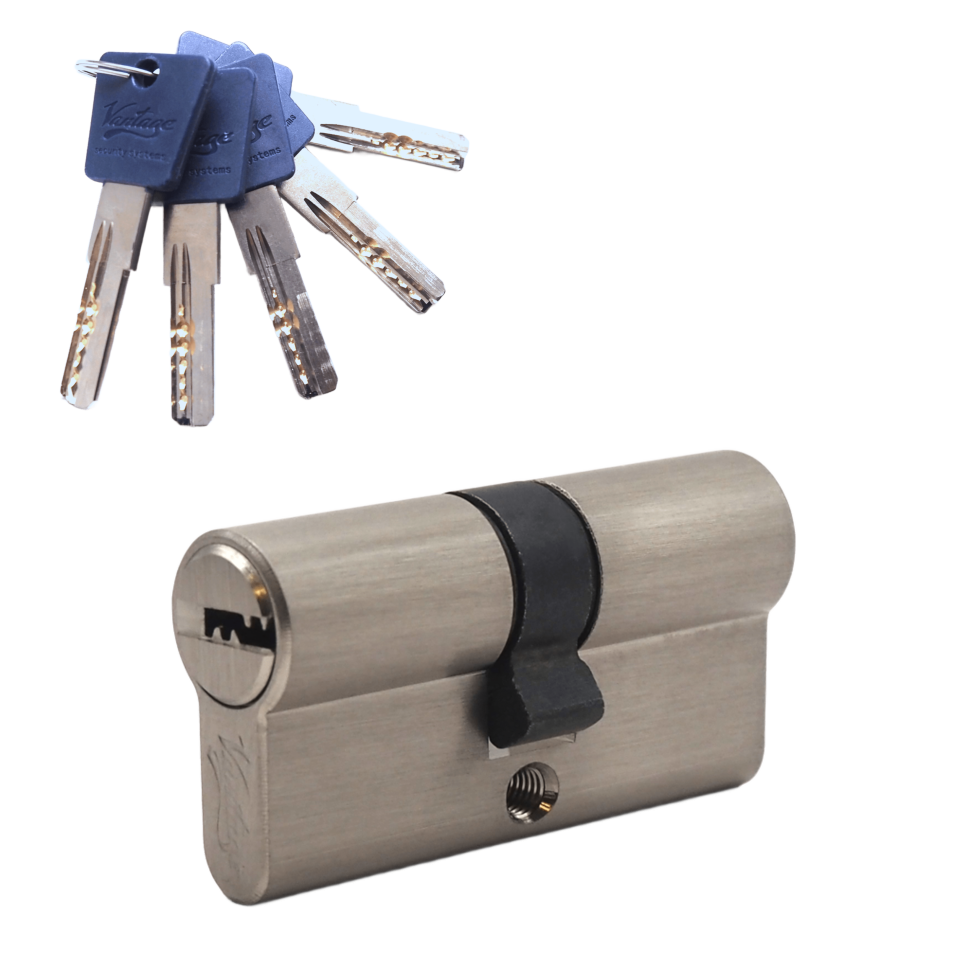 Механизм цилиндровый  P60 (30х30) SN 5 ключей (мат. никель)