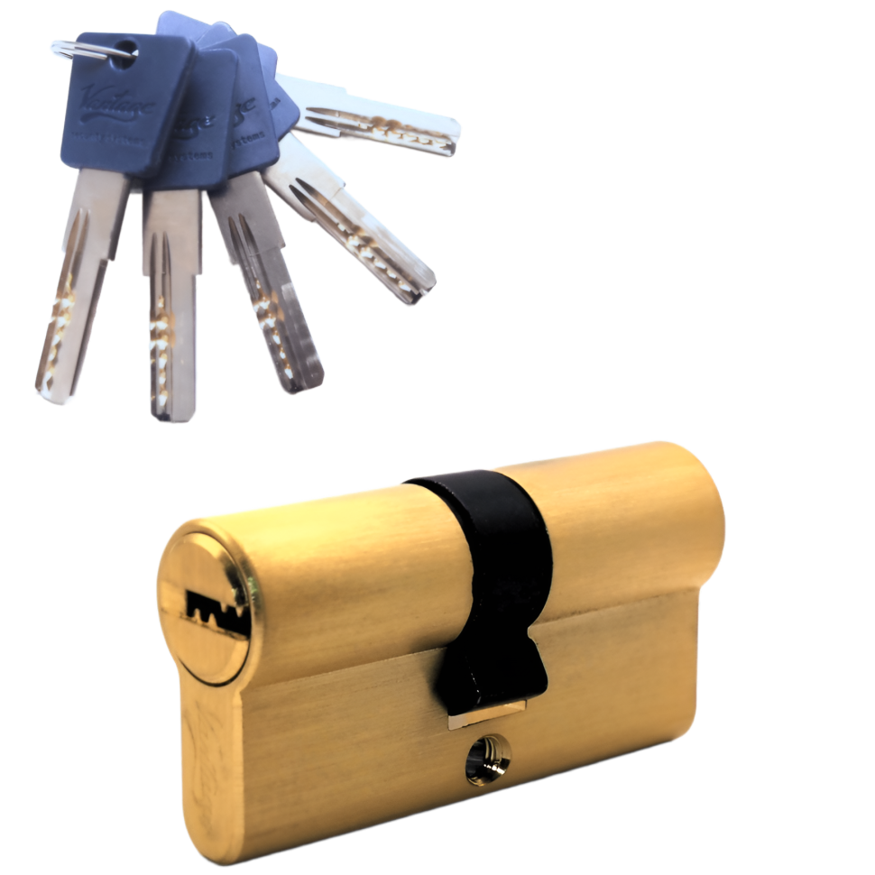 Механизм цилиндровый  P70 (35х35) SВ 5 ключей (мат. золото)