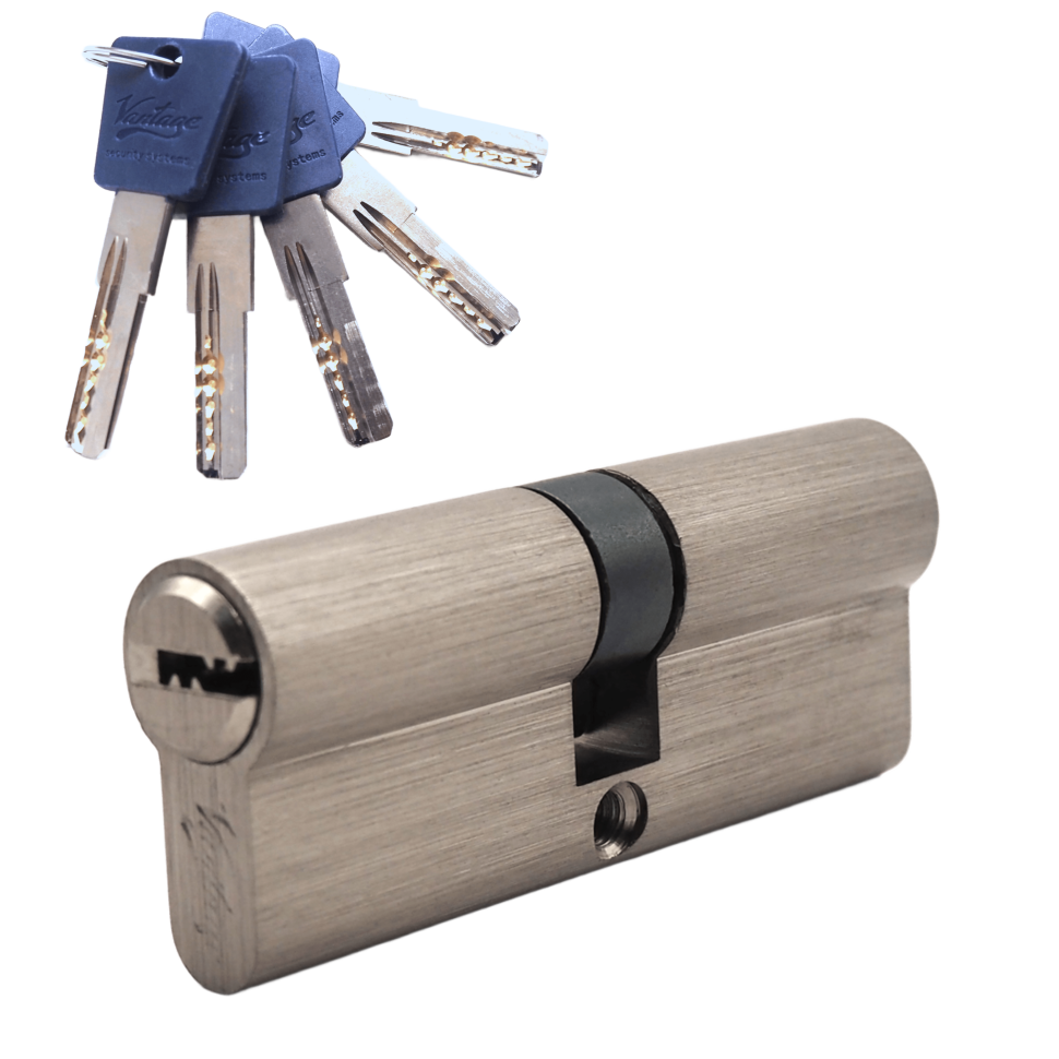 Механизм цилиндровый  P80 (40х40) SN 5 ключей (мат. никель)