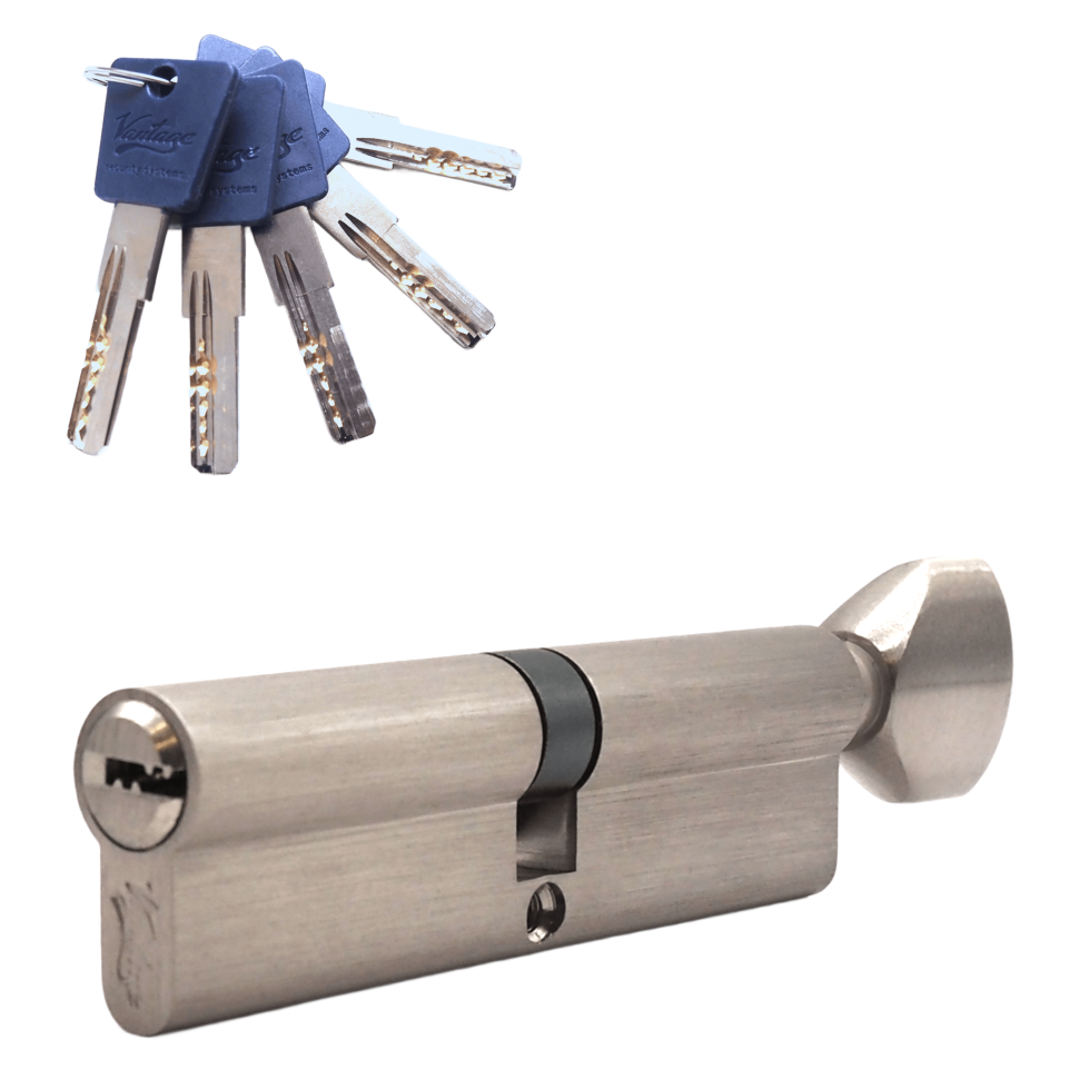 Механизм цилиндровый  PC100 (50Cх50) SN 5 ключей (мат. никель)