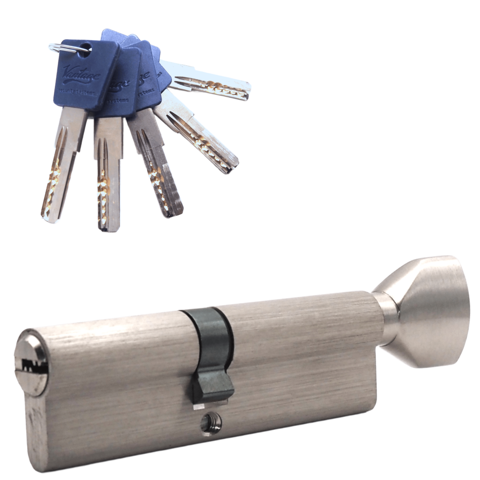 Механизм цилиндровый  PC110 (60CX50) SN 5 ключей (мат. никель)