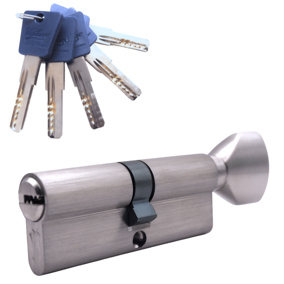 Механизм цилиндровый  PC80 (30Cх50) SN 5 ключей (мат. никель)