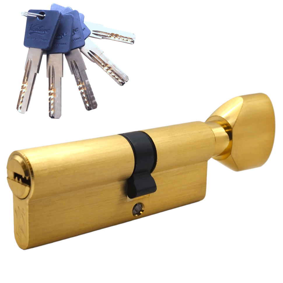 Механизм цилиндровый  PC90 (40Cх50) SВ 5 ключей (мат. золото)
