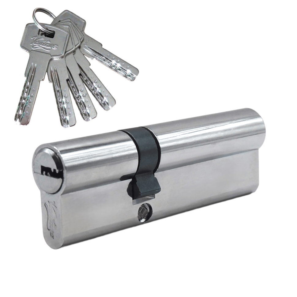 Механизм цилиндровый  Z100 (45x55) СР 5 ключей (хром)