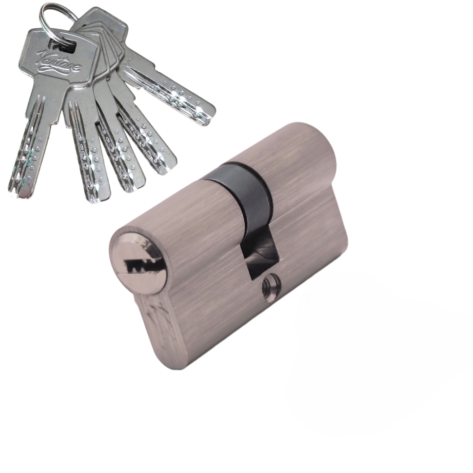 Механизм цилиндровый  Z60 (30x30) SN 5 ключей (мат. никель)