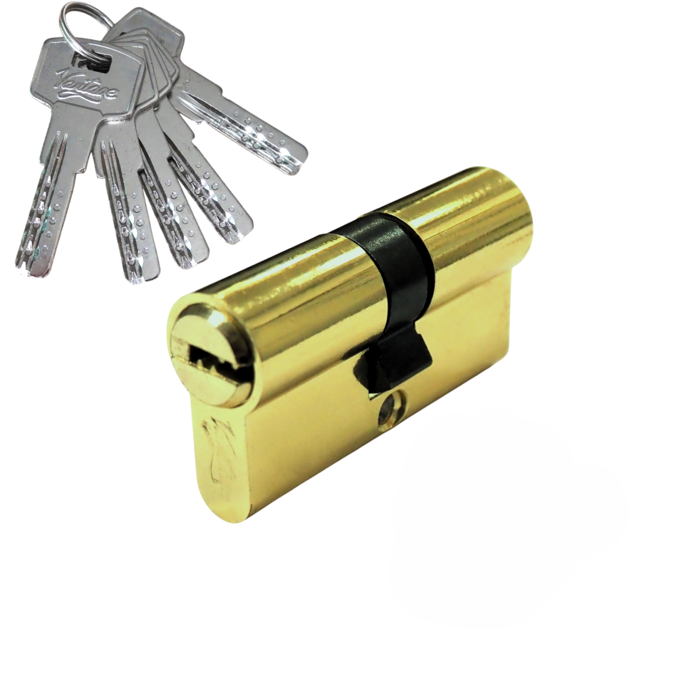Механизм цилиндровый  Z60 (30x30) РВ 5 ключей (золото)