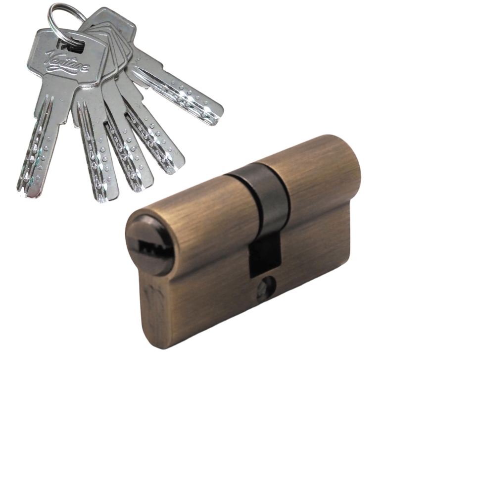 Механизм цилиндровый  Z70 (35x35) АВ 5 ключей (бронза)