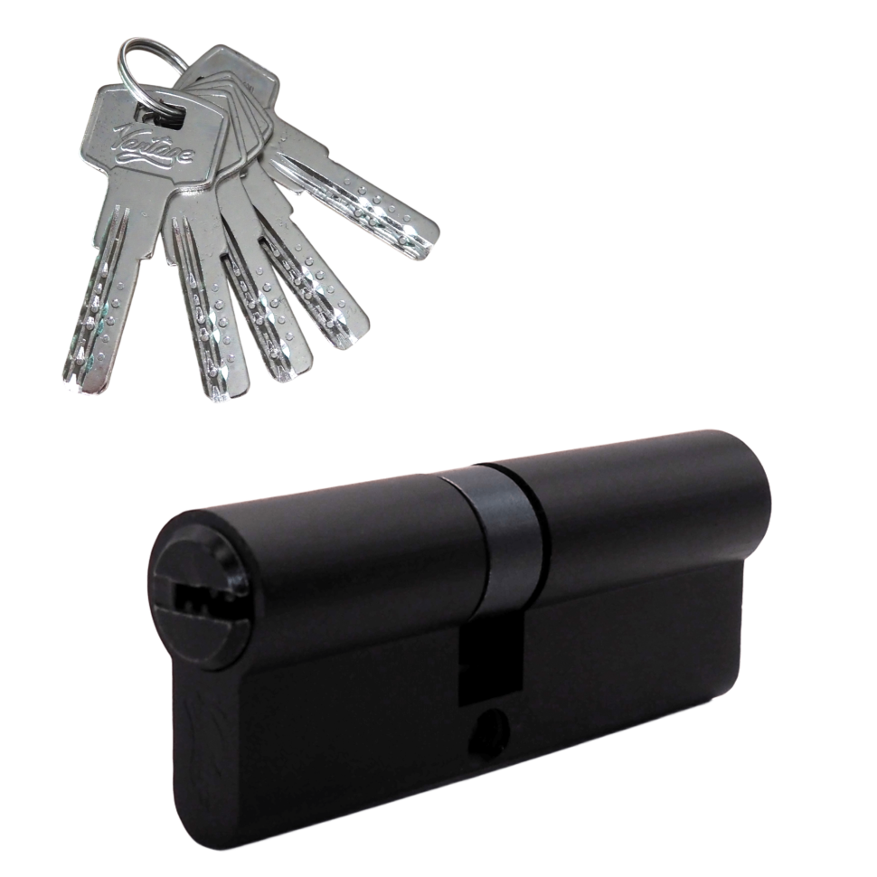 Механизм цилиндровый  Z80 (40x40) BL 5 ключей (черный)