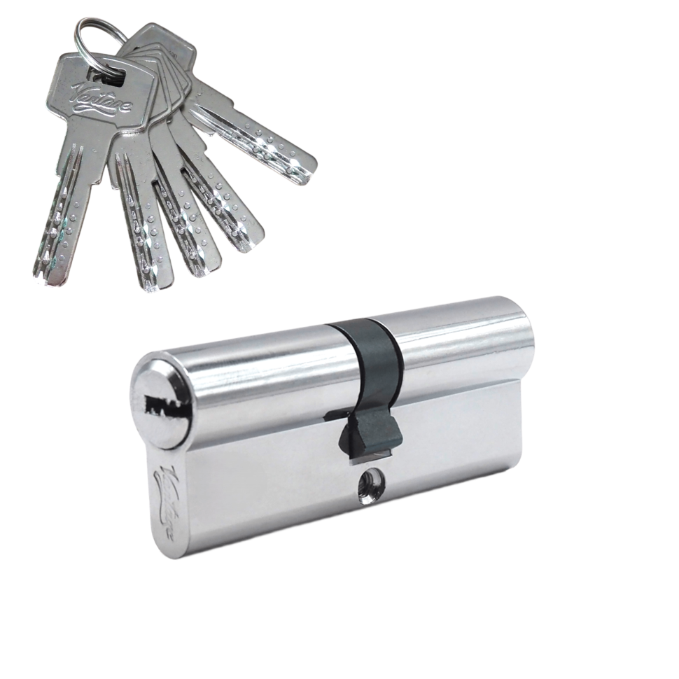 Механизм цилиндровый  Z80 (40x40) СР 5 ключей (хром)