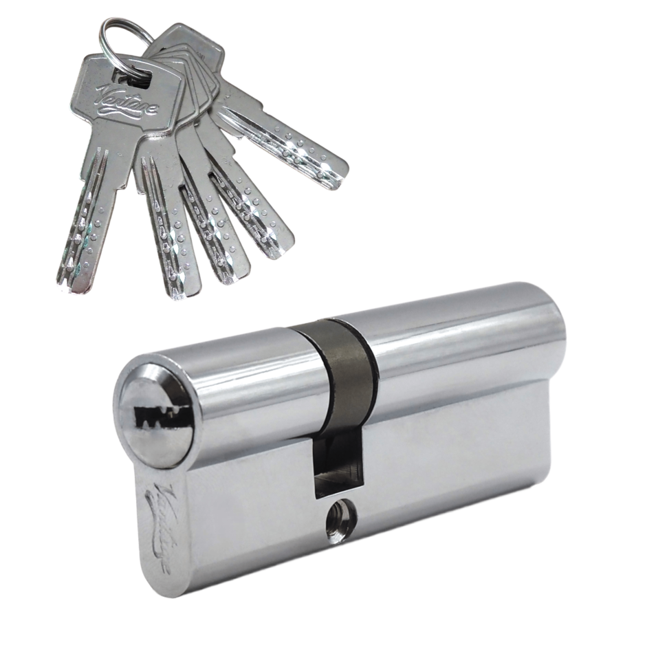 Механизм цилиндровый  Z85 (35x50) СР 5 ключей (хром)