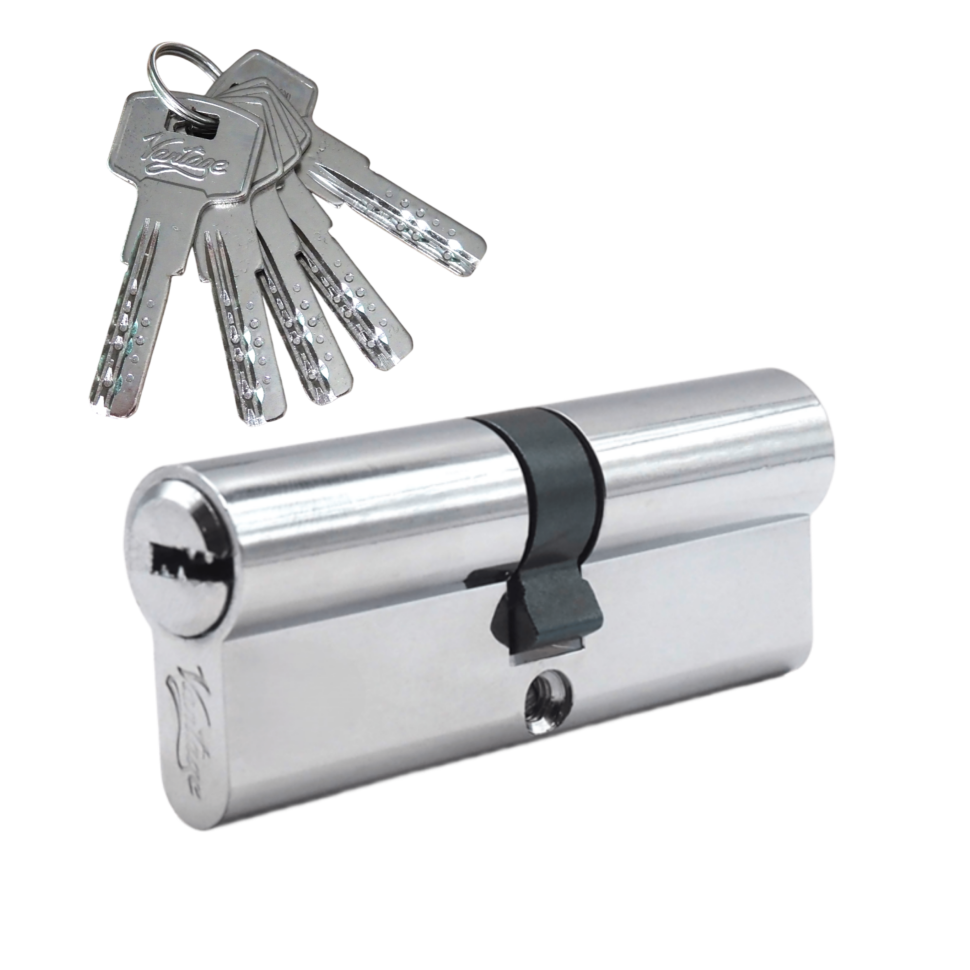 Механизм цилиндровый  Z90 (45x45) СР 5 ключей (хром)