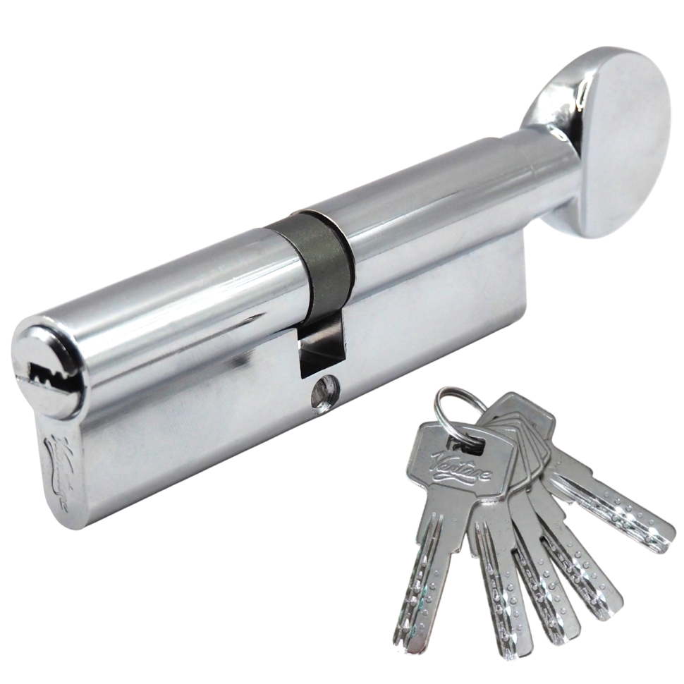 Механизм цилиндровый  ZС120 (60Cx60) СР 5 ключей (хром)