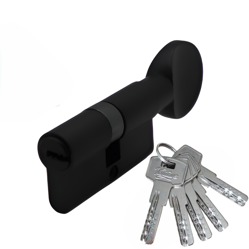 Механизм цилиндровый  ZС70 (35Cx35) BL 5 ключей (черный)