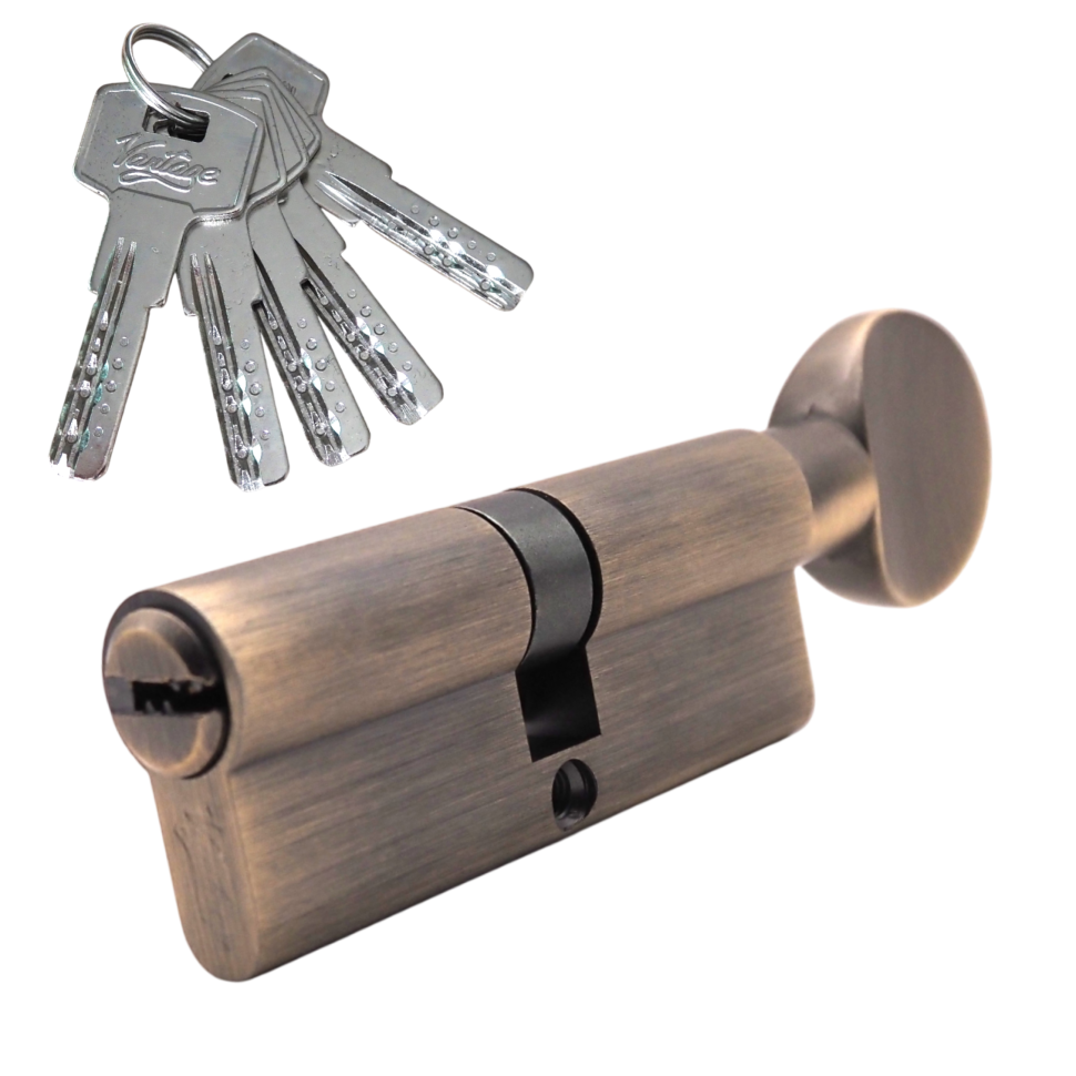 Механизм цилиндровый  ZС80 (40Cx40) АВ 5 ключей (бронза)