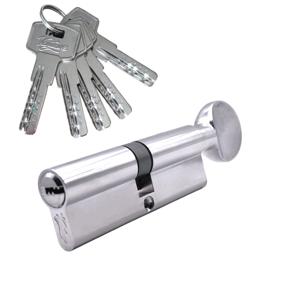 Механизм цилиндровый  ZС90 (50Cx40) СР 5 ключей (хром)