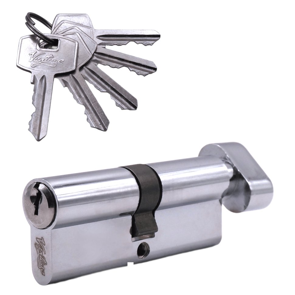 Механизм цилиндровый (5 ключей) VC80-5 CP (хром)
