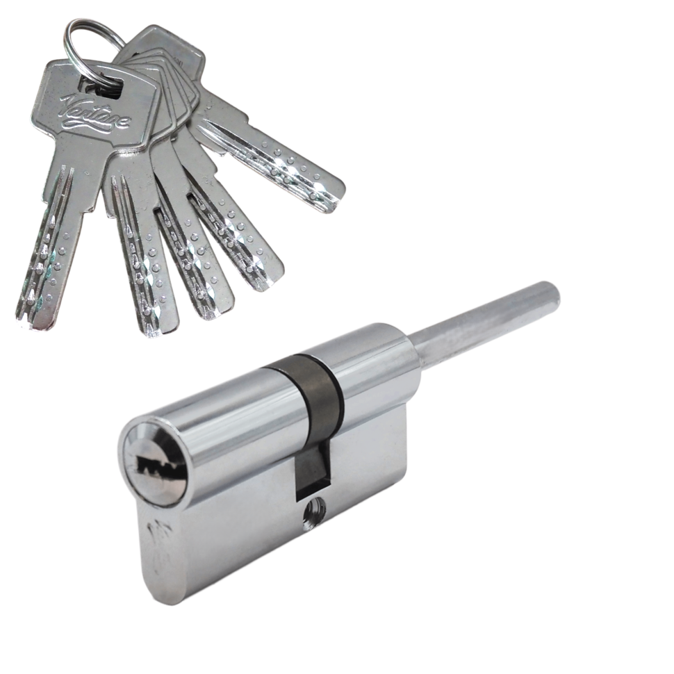 Механизм цилиндровый с длинным штоком  ZL70 (40x30) CP 5 ключей (хром)