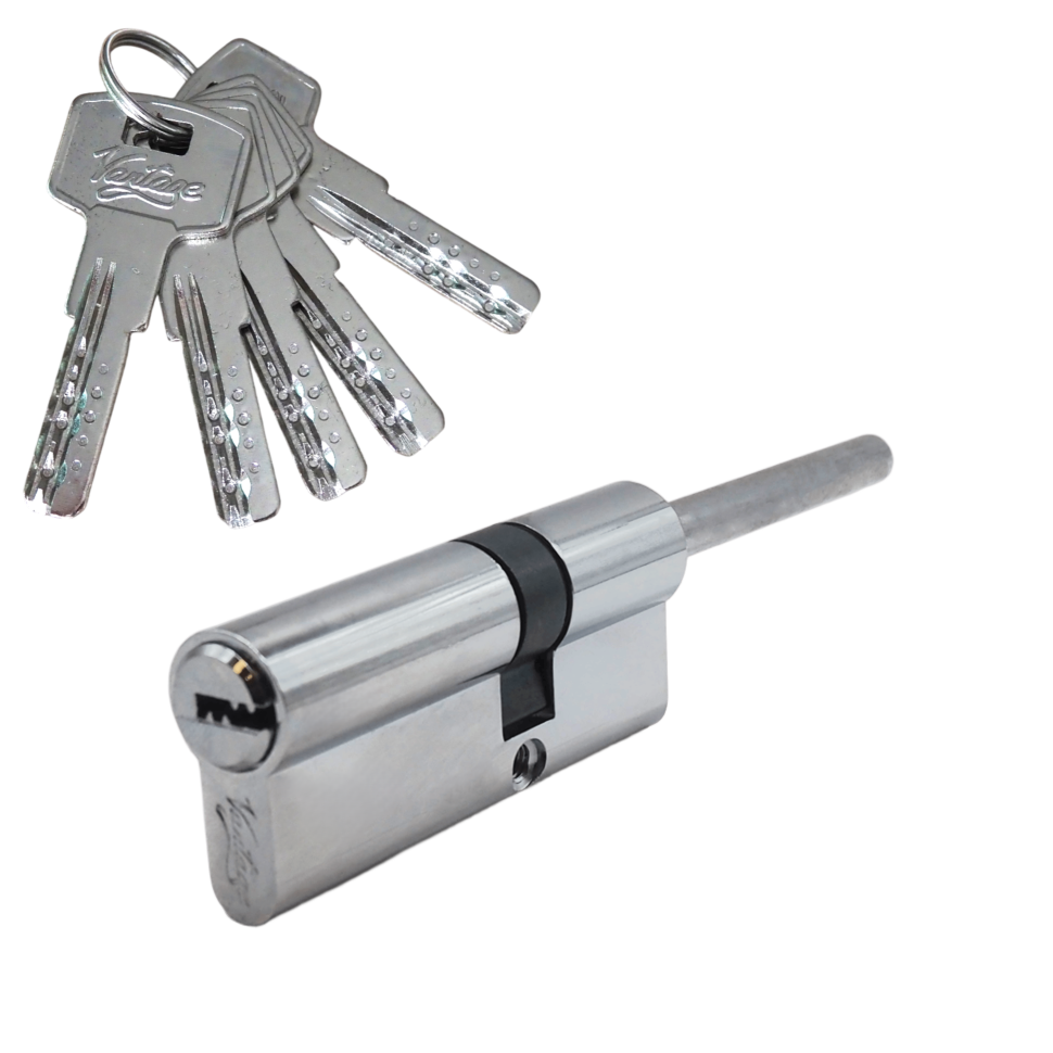 Механизм цилиндровый с длинным штоком  ZL75 (45x30) CP 5 ключей (хром)