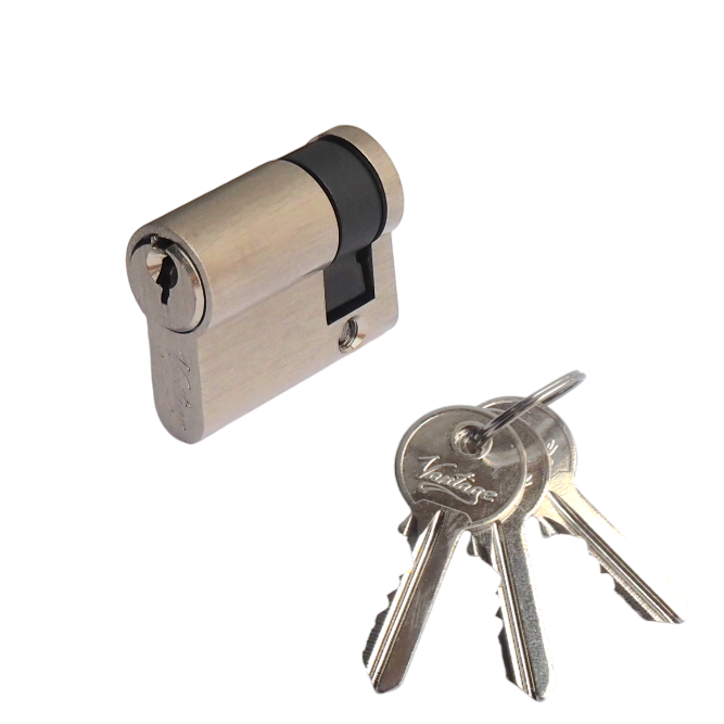 Механизм цилиндровый односторонний C40(30*10)SN 3 ключа (матовый никель)