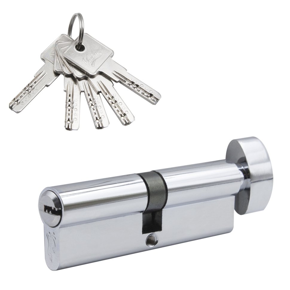 Механизм цилиндровый (5 ключей) кл/в. NC100-5 CP (хром)