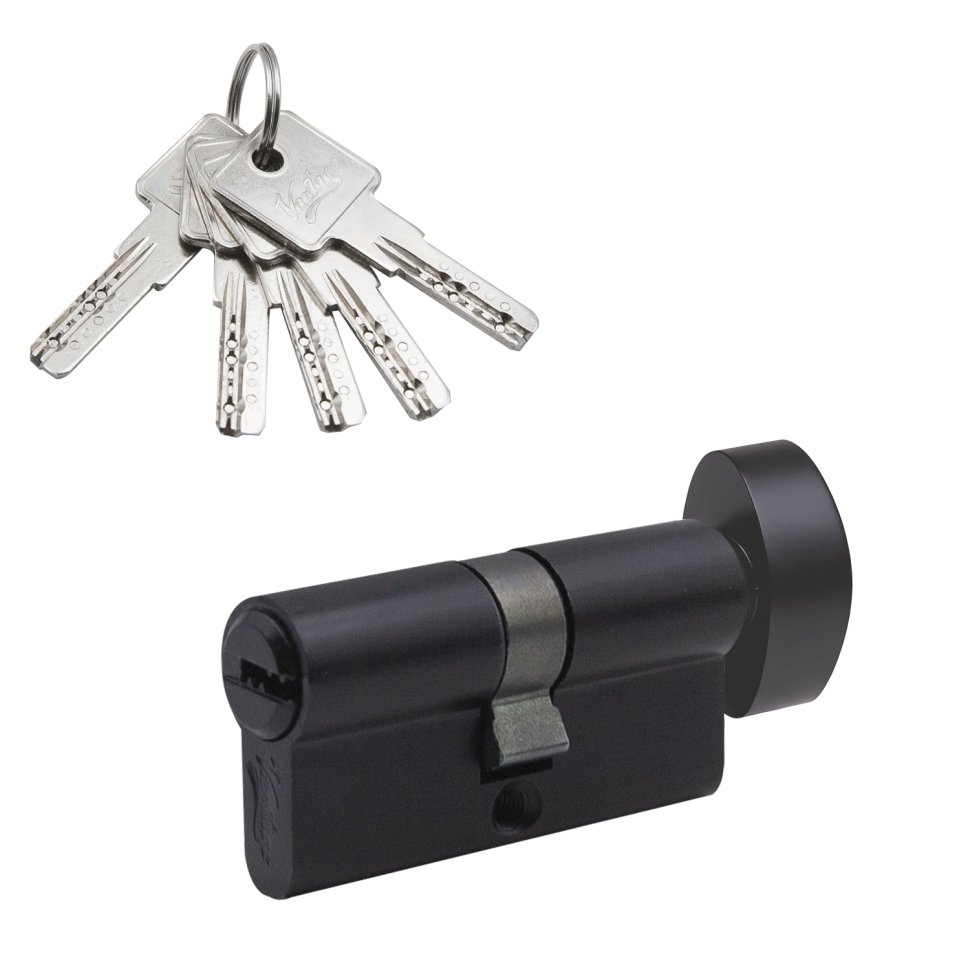 Механизм цилиндровый (5 ключей) кл/в. NC60-5 BL (черный)