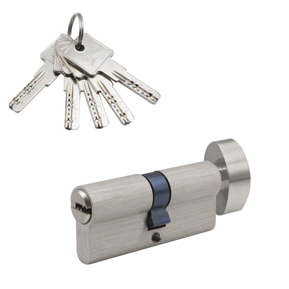 Механизм цилиндровый (5 ключей) кл/в. NC60-5 SN (матовый никель)