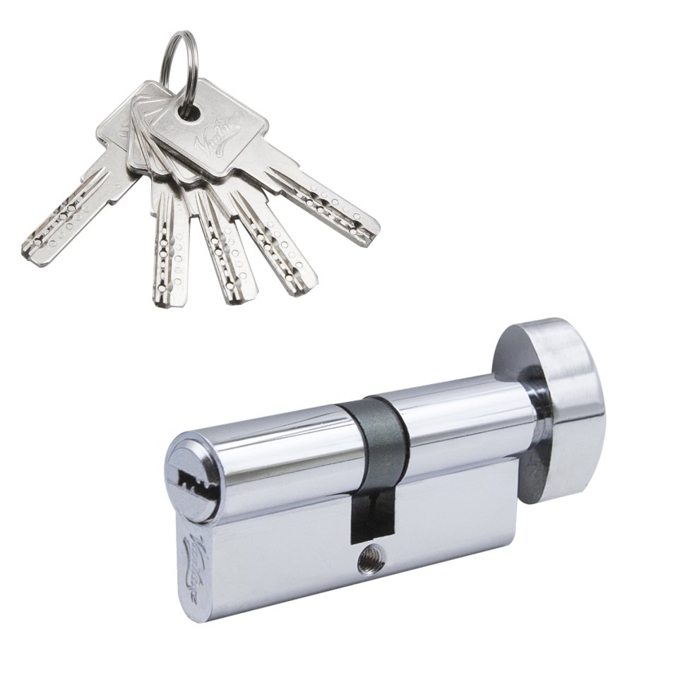 Механизм цилиндровый (5 ключей) кл/в. NC70-5 CP (хром)