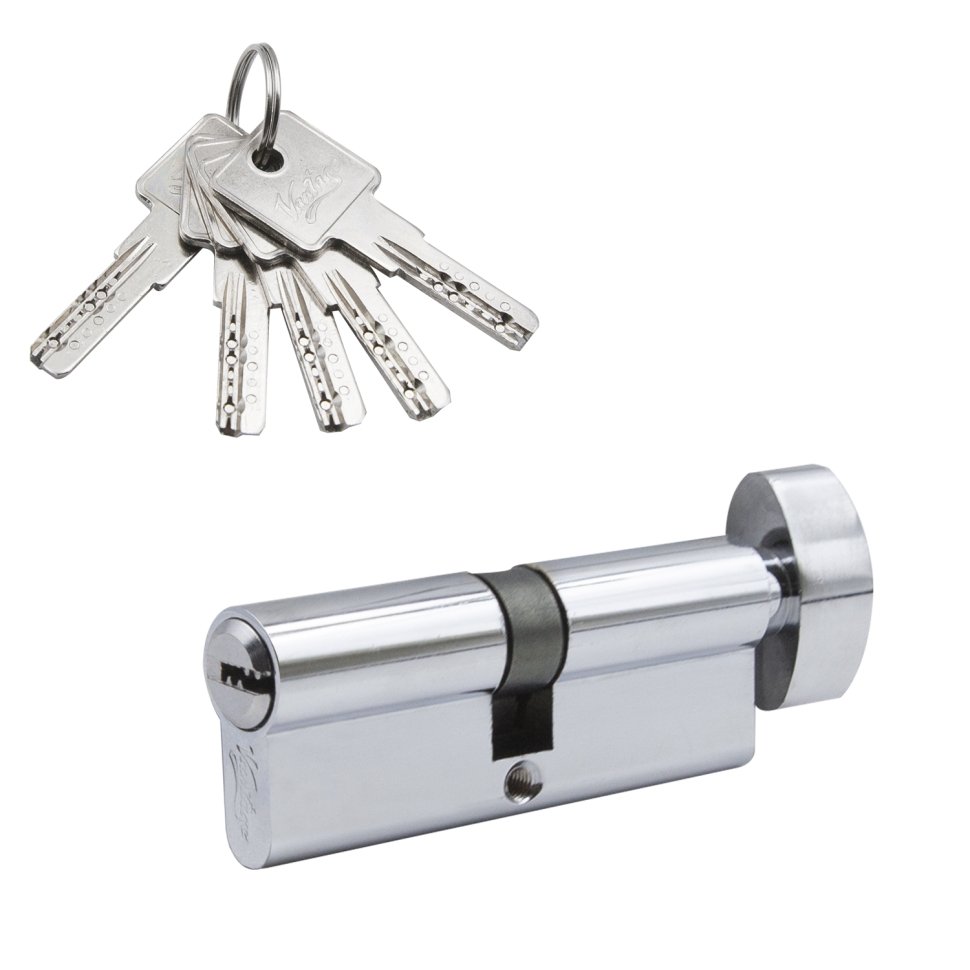 Механизм цилиндровый (5 ключей) кл/в. NC80-5 CP (хром)