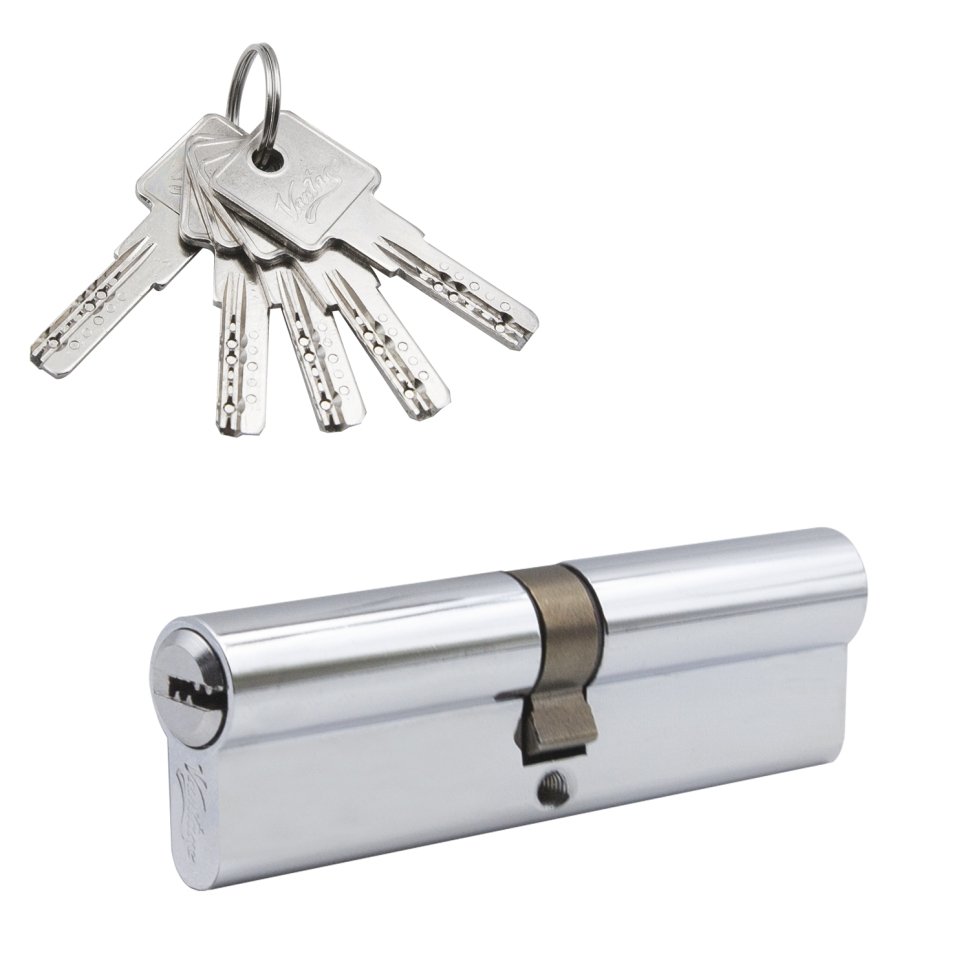 Механизм цилиндровый (5 ключей) кл/кл. N100-5 CP (хром)