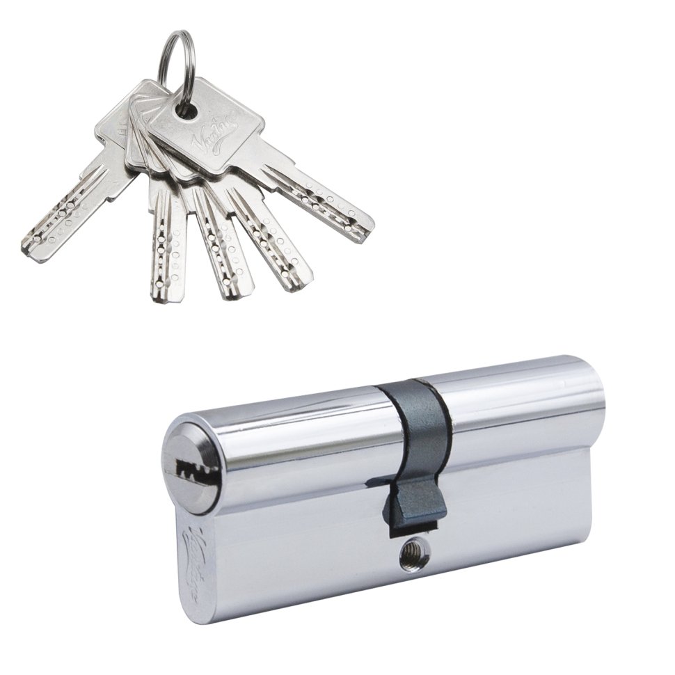 Механизм цилиндровый (5 ключей) кл/кл. N80-5 CP (хром)