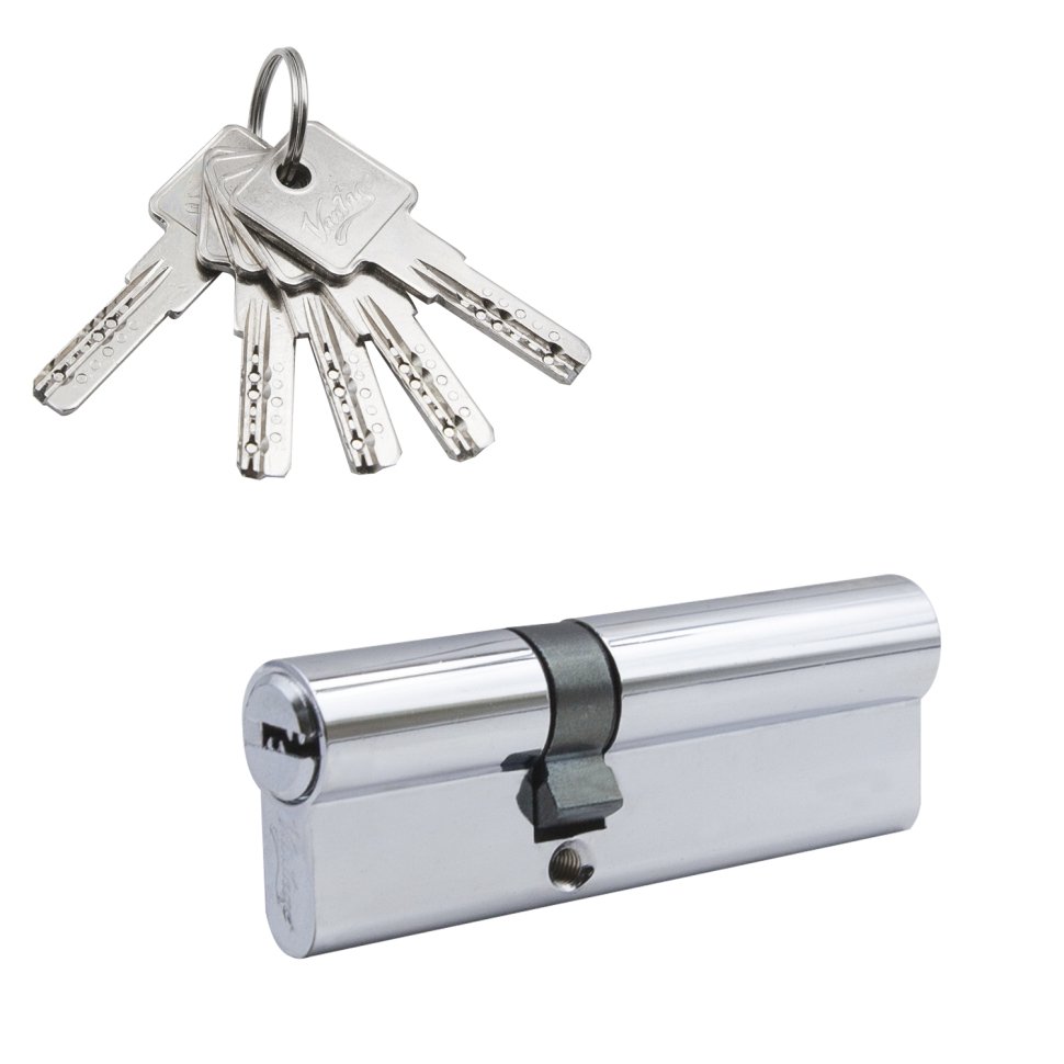 Механизм цилиндровый (5 ключей) кл/кл. N90(35x55)-5 CP (хром)