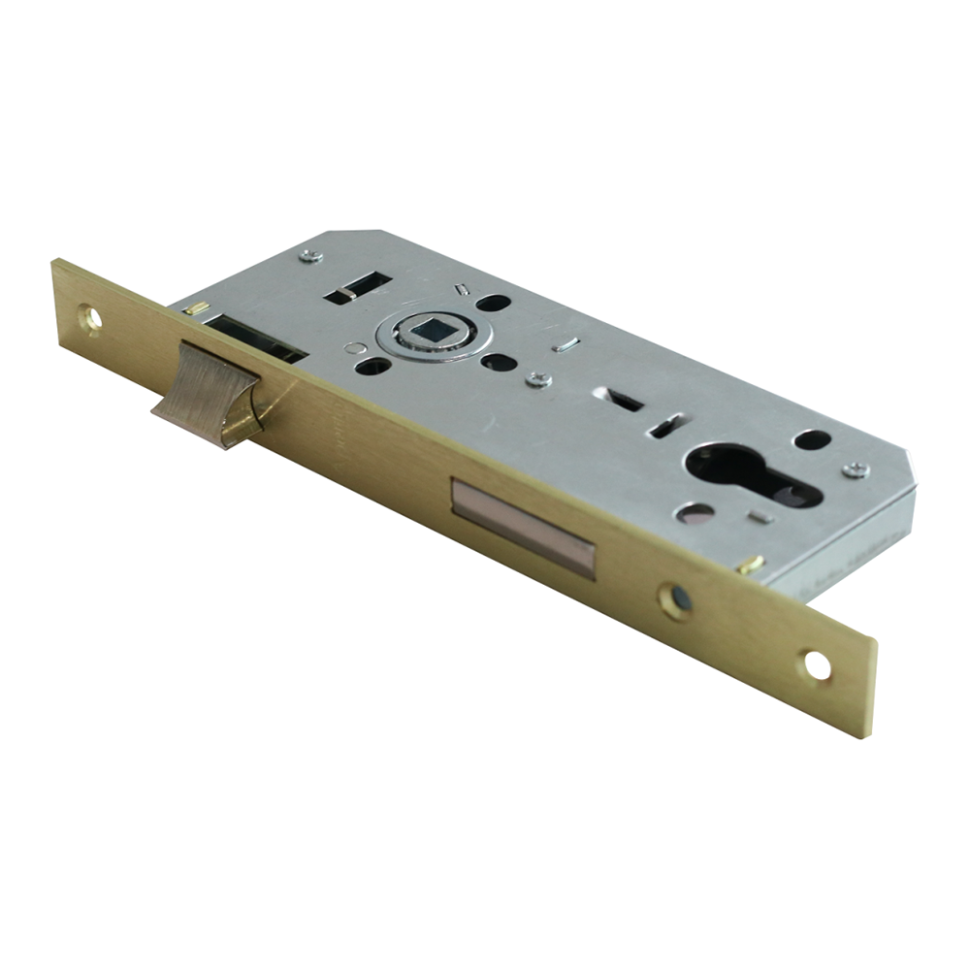 Замок под цилиндр L152-40 SB (мат. золото)