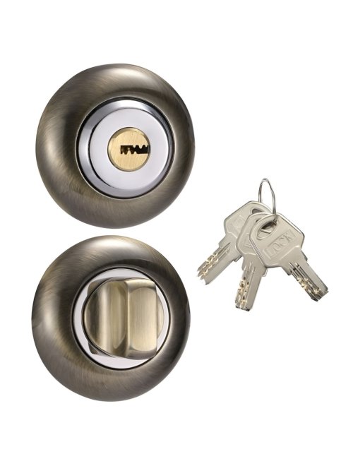 Накладки санузловые с ключом BKQ-K AB/CP (бронза)