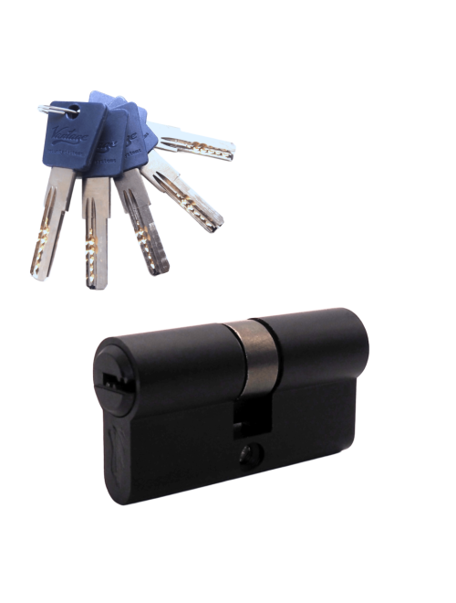 Механизм цилиндровый  P60 (30х30) BL 5 ключей (черный)
