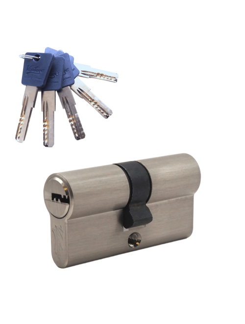 Механизм цилиндровый  P60 (30х30) SN 5 ключей (мат. никель)