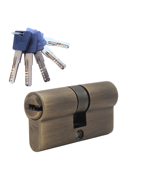 Механизм цилиндровый  P60 (30х30) АВ 5 ключей (бронза)