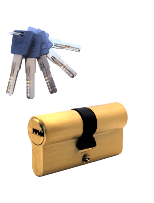 Механизм цилиндровый  P70 (35х35) SВ 5 ключей (мат. золото)