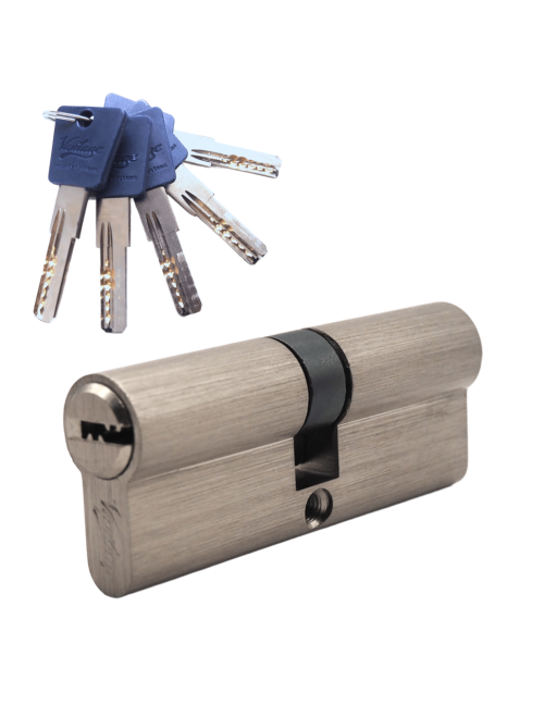 Механизм цилиндровый  P80 (40х40) SN 5 ключей (мат. никель)