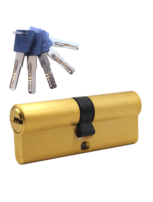 Механизм цилиндровый  P80 (40х40) SВ 5 ключей (мат. золото)