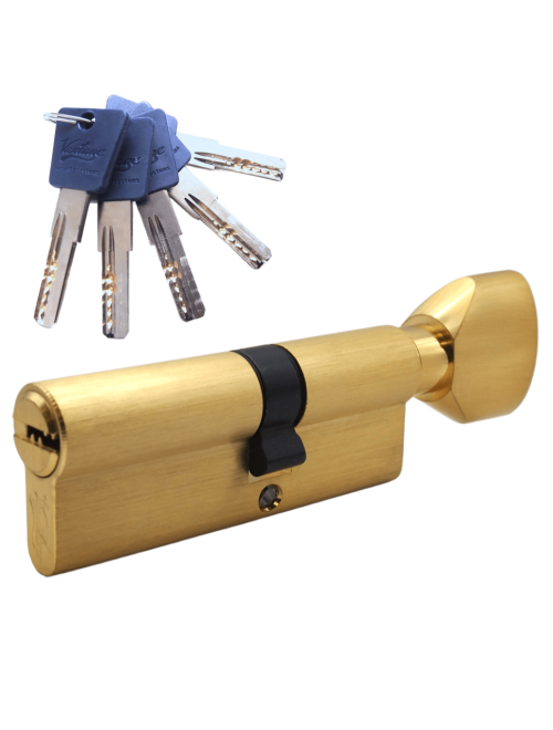 Механизм цилиндровый  PC100 (35C X65) SВ 5 ключей (мат. золото)