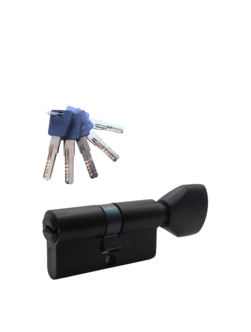 Механизм цилиндровый  PC60 (30Cх30) BL 5 ключей (черный)