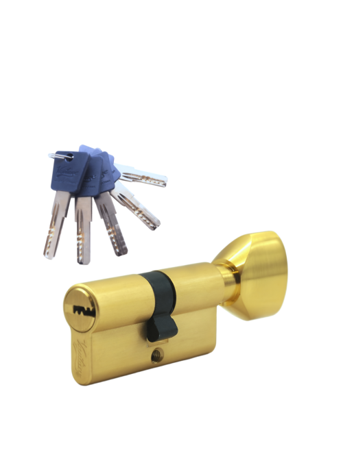 Механизм цилиндровый  PC70 (35Cх35) SВ 5 ключей (мат. золото)