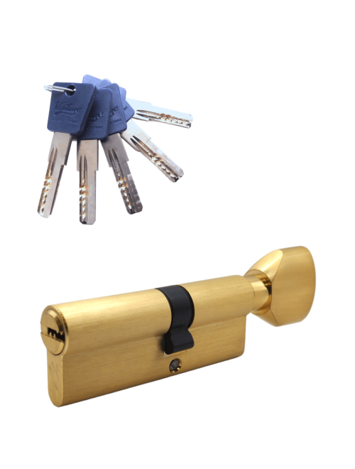 Механизм цилиндровый  PC80 (35Cх45) SВ 5 ключей (мат. золото)