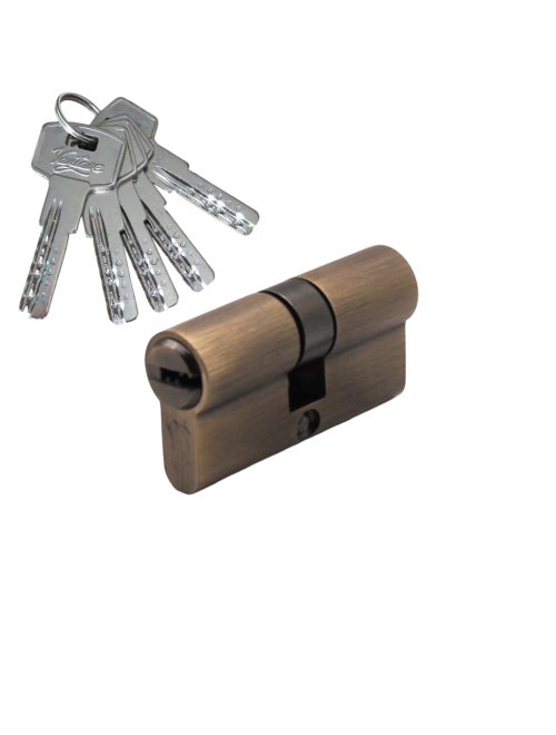 Механизм цилиндровый  Z70 (35x35) АВ 5 ключей (бронза)