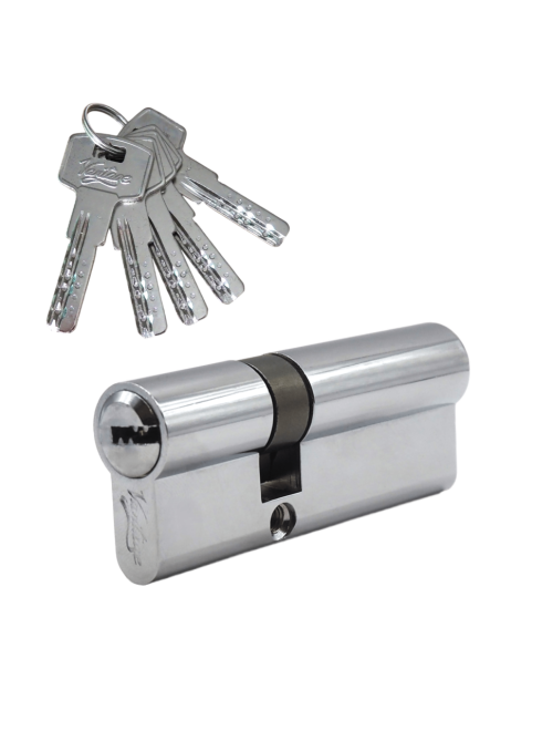 Механизм цилиндровый  Z75 (30x45) СР 5 ключей (хром)