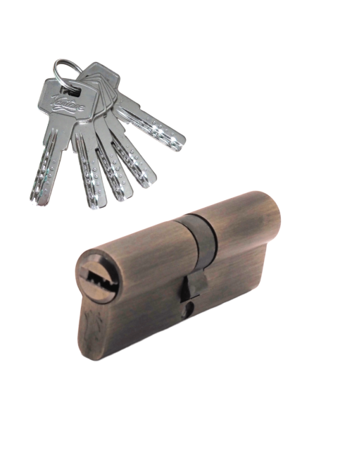 Механизм цилиндровый  Z80 (40x40) АВ 5 ключей (бронза)